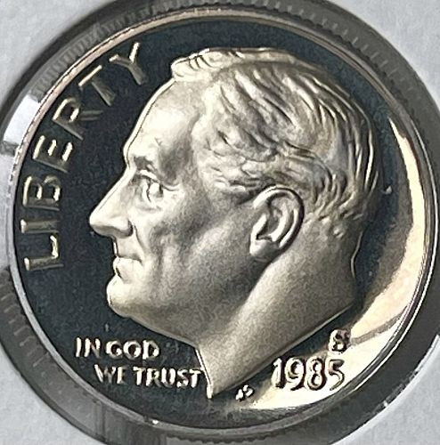 1985-S  Roosevelt Clad Proof Dime • Cameo Proof Direct from MPS