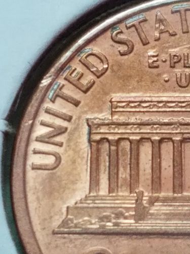 1992 D Lincoln Penny Double Off Center and Delamination