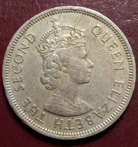 Hong Kong 1960-H One Dollar QEII Lrg 29.8mm Coin