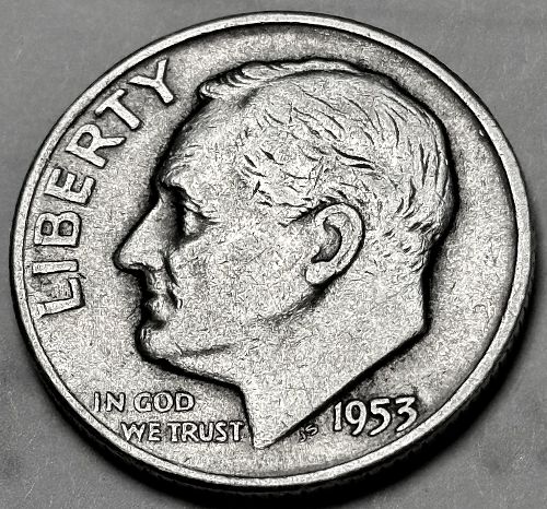 1953 P Roosevelt Dimes