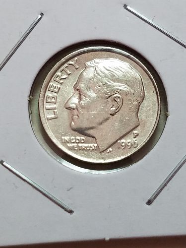 1996 P Roosevelt Dime Double Off Center