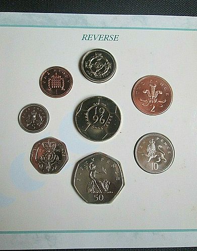 1996 UK Royal Mint Brilliant Uncirculated Coin Set NICE