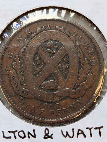 1837 Colonial Canada Un Sou token LC-8A1 BR-682 V& I Inline F