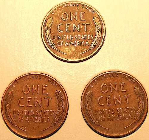 ✅3 Lincoln Wheat Cents 1944 1945 & 1946✅