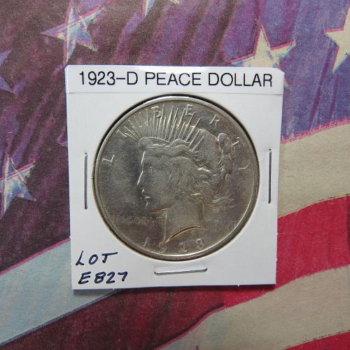 1923-D  PEACE SILVER DOLLAR ~ XF (90% SILVER) ~ LOT E827