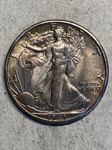 1943-D Walking Liberty Silver Half Dollar MS65+