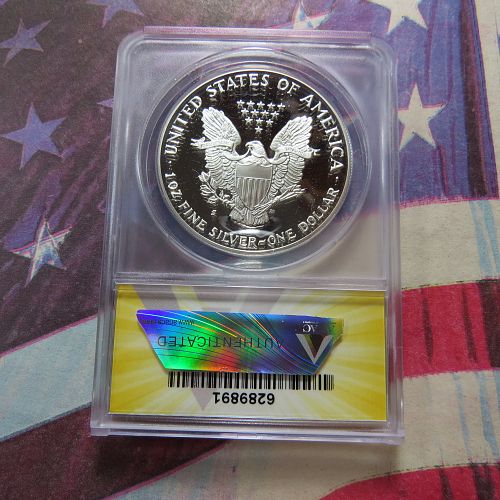 1990-S  AMERICAN SILVER EAGLE PROOF ~ ANACS PF70 DCAM ~ LOT E871