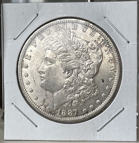 1887-O Morgan Silver Dollar &bull; About Uncirculated AU58-Details Condition