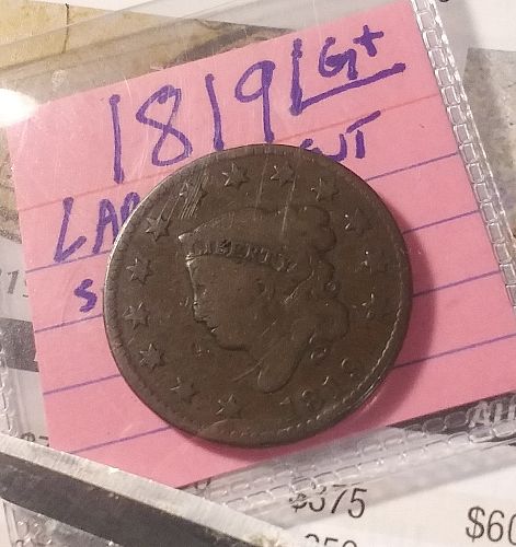 1819 Small Date Coronet Large Cent