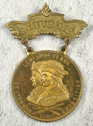 HK-330, SH 14-4, 1905 Lewis & Clark Expo Souvenir Badge, Scarce 0301-04