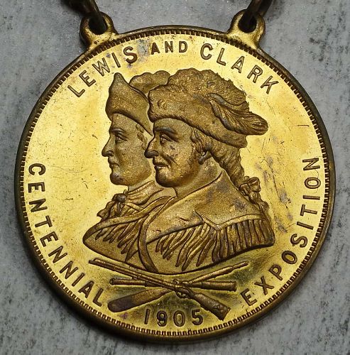 HK-330, SH 14-4, 1905 Lewis & Clark Expo Souvenir Badge, Scarce 0301-04