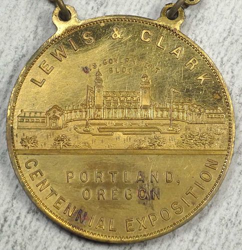 HK-330, SH 14-4, 1905 Lewis & Clark Expo Souvenir Badge, Scarce 0301-04