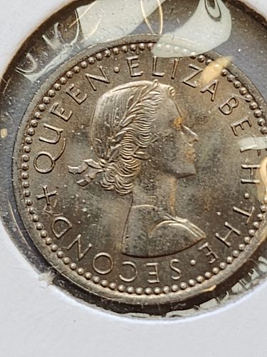1962 New Zealand 3 pence coin Brilliant uncirculated