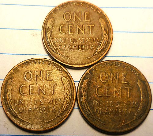 ✅3 Lincoln Wheat Cents 1953-P 1953-D & 1953-S✅