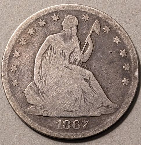 1867-S Seated Liberty Half