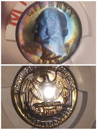 Nicely Toned 1965 SMS Washington 25c PCGS SP 67+