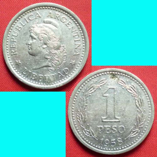 Argentina 1 Peso 1958 KM# 57