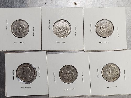 1940 Canada 5 cents coin circulated