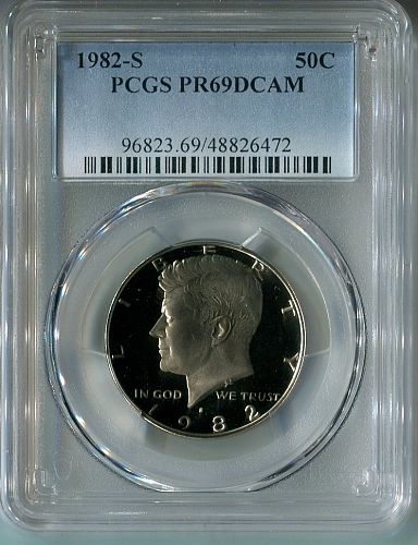 1982 - S  KENNEDY  HALF DOLLAR  --  PCGS  -  PR 69 DCAM