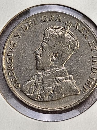 1924 Canada 5 cents coin circulated