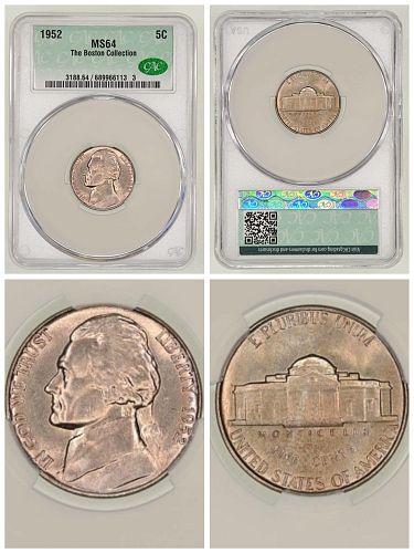 1952 Jefferson Nickel CACG MS 64