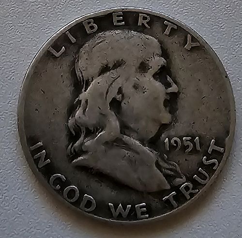 1951-D Ben Franklin Half Dollar
