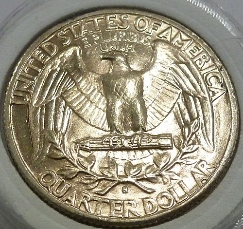 1943-S BRILLIANT UNCIRCULATED Washington Quarter  BU # (S-24)