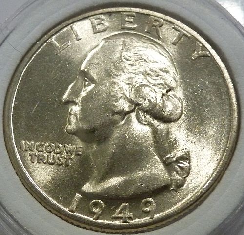 1949-D GEM BRILLIANT UNCIRCULATED Washington Quarter  BU # 30-5)