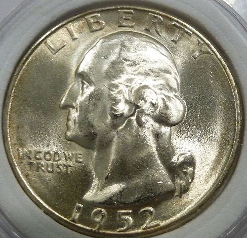 1952-S GEM BRILLIANT UNCIRCULATED Washington Quarter  BU # 32-5)