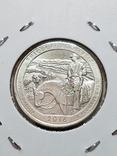 2016 P Theodore Roosevelt America the Beautiful Washington Quarter HAT CUD Die Break
