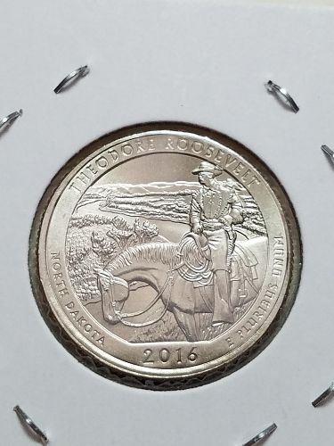2016 P Theodore Roosevelt America the Beautiful Washington Quarter HAT CUD Die Break