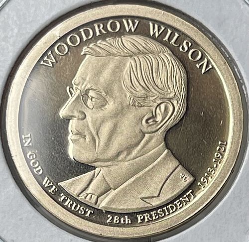 2013-S Presidential Gold Proof Dollar &bull; Woodrow Wilson Cameo Proof