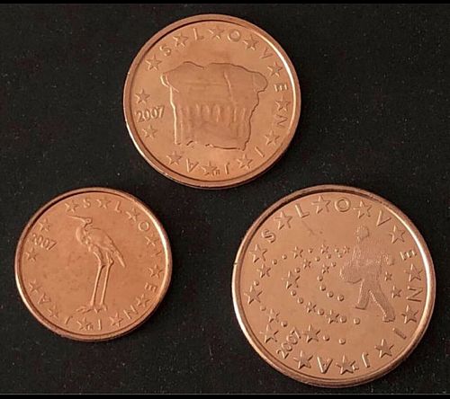 Lot of Slovenia coins (1, 2 and 5 cents.) 2007