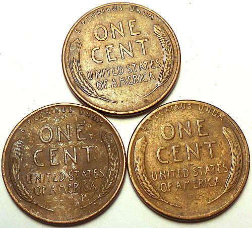 ✅3 Lincoln Wheat Cents 1950-P 1951-P 1952-D✅