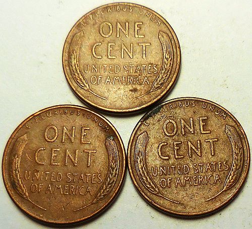 ✅3 Lincoln Wheat Cents 1956-D 1957-D 1958-D✅