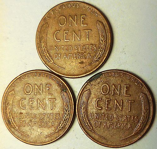 ✅3 Lincoln Wheat Cents 1956-D 1957-D 1958-D✅