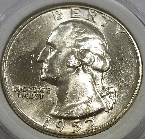 1952-D BRILLIANT UNCIRCULATED Washington Quarter  BU # (WM-004)