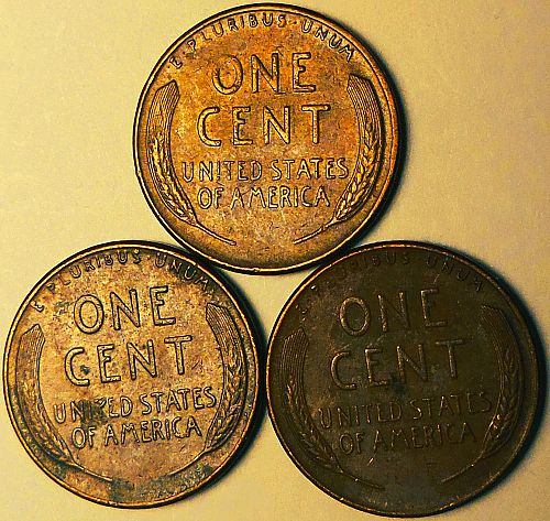 ✅3 Lincoln Wheat Cents 1955 1956 & 1957✅