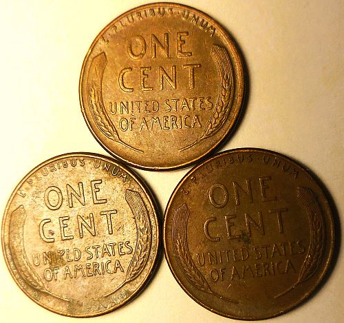 ✅3 Lincoln Wheat Cents 1955 1956 & 1957✅