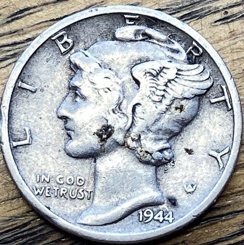 1944D mercury dime in VERY FINE condition
