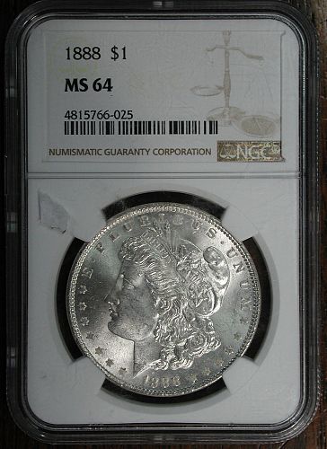 1888 Morgan Silver Dollar NGC Graded MS-64 NICE