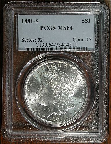 1881s Morgan Silver Dollar PCGS Graded MS-64 NICE