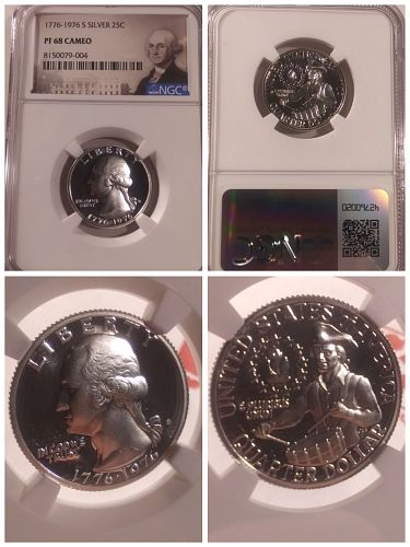 1976S Silver Bicentennial Quarter NGC Proof 68 Cameo