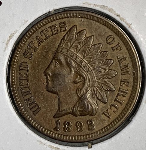 1892 Indian Head Cent, MS60+ (6750)