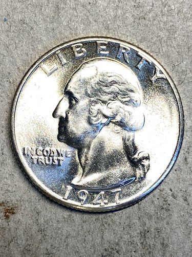 1947-D Washington Silver Quarter MS65
