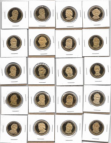 Large lot of pennies, nickels, dimes, quarters, golden dollars, SBA dollars