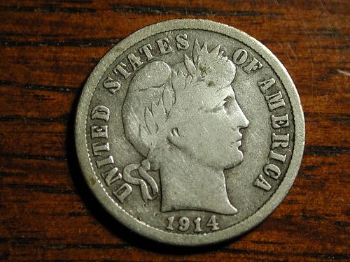1914 Barber Dime NICE
