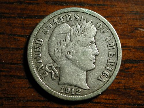 1912 Barber Dime NICE