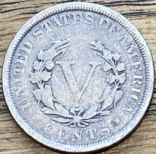 1907 V” nickel in VERY GOOD condition
