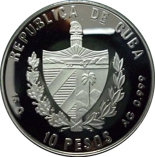Cuba 1997  Silver 10 peso Great Pyramids